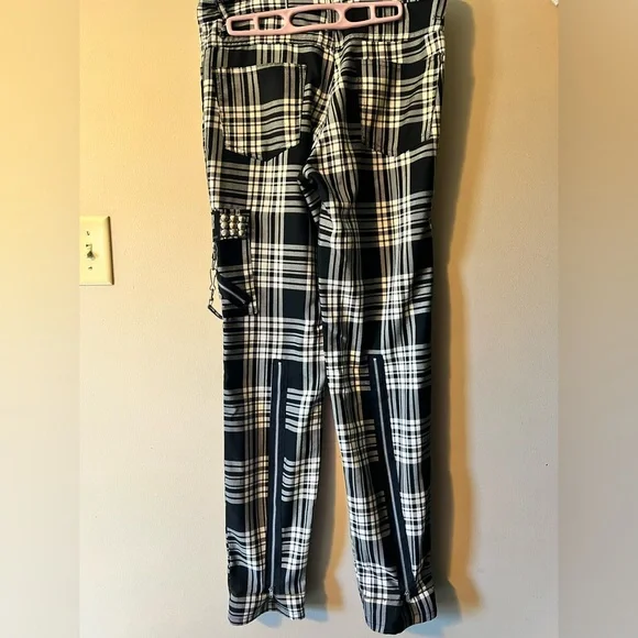 Tiger of London 32”x32” black and white plaid zip bondage pants. - Picture 5 of 10